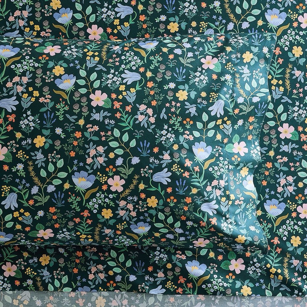 Pottery Barn Teen Rifle Paper Co. Bramble Fields Evergreen Queen sheet set